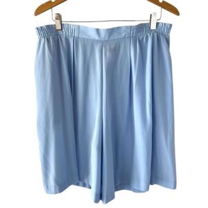 Graver Studio Light Blue Wide‎ Leg Culotte Shorts Pull On Palazzo Large USA Made